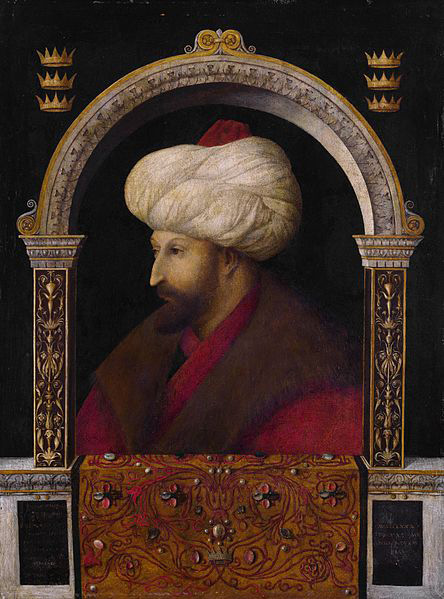 Portrait of Mehmed II by Venetian artist Gentile Bellini